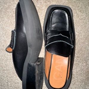 Ganni Black Leather Loafers
